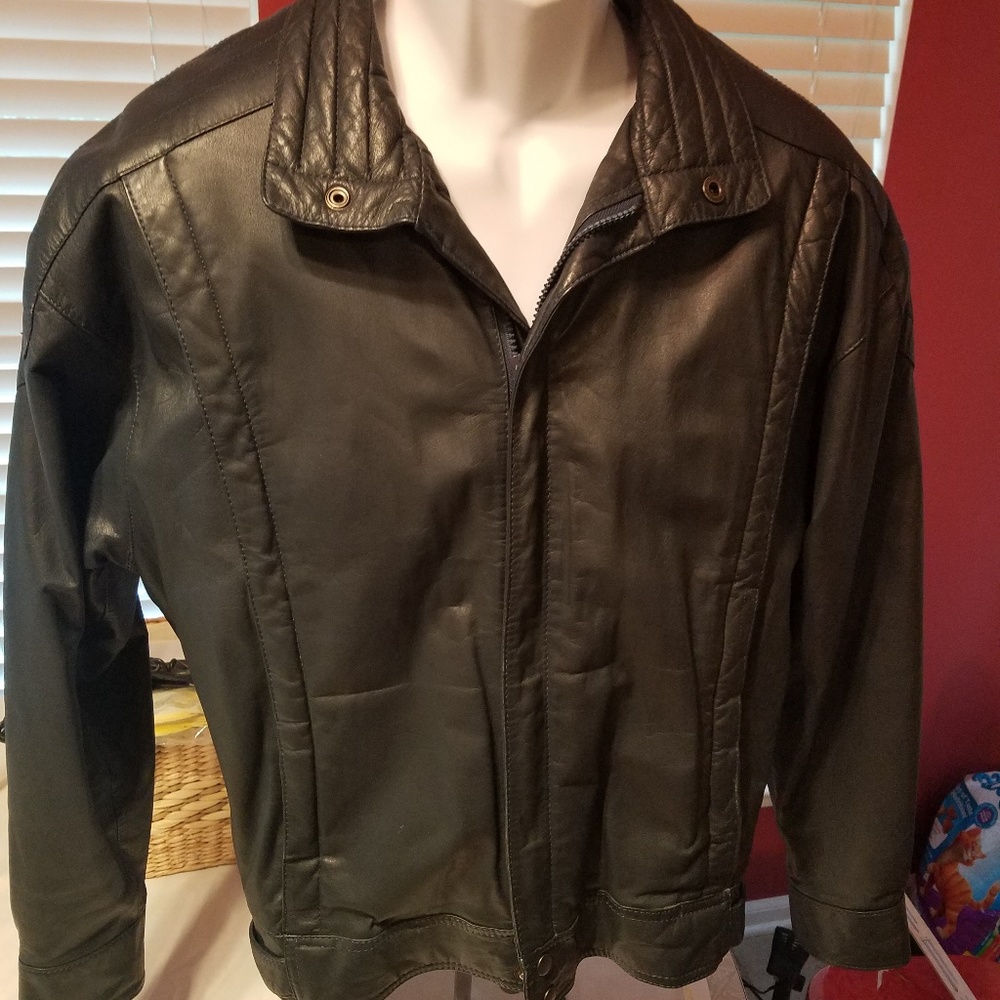 Vintage Members Only Leather Jacket Size 40